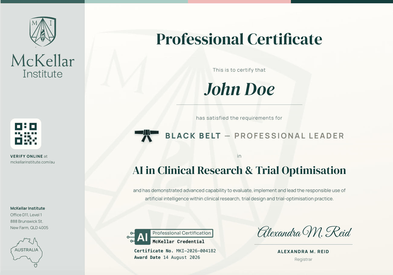 Black Belt certificate — AI in Clinical Research & Trial Optimisation