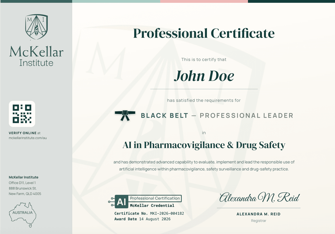 Black Belt certificate — AI in Pharmacovigilance & Drug Safety
